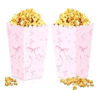 JeVenis 20 pièces boîtes popcorn arc rose sacs fête cadeaux gourmands friandises boîtes bonbons pour anniversaire fille baby shower enterrement vie jeune fille fournitures fête