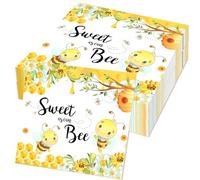 JeVenis 20pcs bee cocktail napkins jetable honey bumble bees decorative paper napkins for bee baby shower mummy to bee sweet as can bee serviettes de table abeille jetables en papier