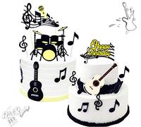 JeVenis 24 Pièces Rockstar Cupcake Topper Notes de musique Cupcake Toppers Guitare Cake Topper Gâteau Musical Topper Notes de Musique Cupcake Toppers