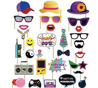 JeVenis Accessoires pour Photomaton des années 90 Accessoires pour Les années 90 Décorations pour Les années 90 Fête des années 90 Throwback Party Theme Photo Booth Props Decorations