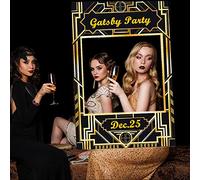 JeVenis Art Deco Party Photo Booth Prop Cadre des années 1920 Cadre Photo Roaring 20's Photo Selfie Frame