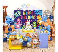 JeVenis ballons d'anniversaire robot fournitures pour la fête d'anniversaire des robots bannière faveurs de fête décoration de gâteaux et de cupcakes