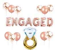 JeVenis ballons de fiancailles en or rose bague de fiançailles bannière ballon de fiancailles bannière bannière fiancées ballons de fiancailles décorées