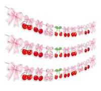JeVenis Bannière de cerises pour « She's The Cherry on Top » - Décorations d'anniversaire - Nœud - Décoration de fête - Accessoires d'anniversaire