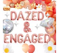 JeVenis Bannière rétro pour enterrement de vie de jeune fille Dazed and Engaged Dazed & Engaged confuse Bannière hippie pour enterrement de vie de jeune fille