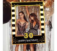Jevenis Black Gold 30ème Anniversaire fête Photo Booth Accessoires 30ème Anniversaire Cadre Photo Anniversaire Cadre Photo