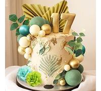 JeVenis boule verte décoration de gâteau rose décoration de gâteau feuilles de palmier décoration de gâteau fleur décorations de gâteau décoration de gâteau de douche de bébé
