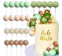 JeVenis boules vertes boho décoration de gâteau boules vertes sauge décoration de gâteau vert oliver décoration de gâteau vert pour la douche de bébé anniversaire mariage