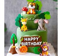 JeVenis Cake Topper Animaux Jungle Design Safari Jungle Gateau Decoration Birthday