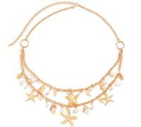 JeVenis chaîne de taille coquillage étoile de mer chaîne de taille coquillage perle chaîne de corps plage d'été chaîne de taille bikini chaîne de taille sexy accessoires de chaîne de corps