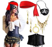 JeVenis Costume jeune fille pirate déguisement femme Chapeau pour adulte Accessoires