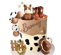 JeVenis deco gateau cowboy rodeo chapeau cowboy anniversaire decorations western cheval cowgirl bottes boules equestres