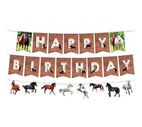 JeVenis décoration d'anniversaire de cheval pour garçons filles décoration de cheval bannière d'anniversaire de cheval anniversaire d'enfants