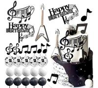 JeVenis décoration de cupcake des années 90 décoration de fête d'anniversaire à thème des disco décoration de fête des rock roll décoration de gâteau rock music