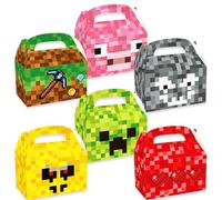 JeVenis décoration de fête d'anniversaire en pixels boîtes de fête en pixels boîtes de friandises décoration de d'anniversaire fournitures de jeu décors de fans