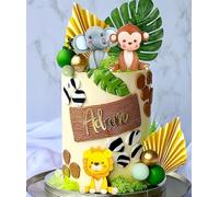 JeVenis décoration de gâteau animaux jungle décoration de gâteau animaux cupcake topper animaux de la jungle cake topper anniversaire décoration jungle enfants d'anniversaire deco gateau