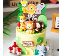 JeVenis décoration de gâteau animaux jungle décoration de gâteau animaux cupcake topper animaux de la jungle cake topper anniversaire décoration jungle enfants d'anniversaire deco gateau