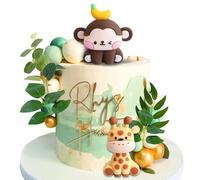 JeVenis décoration de gâteau animaux jungle décoration de gâteau animaux cupcake topper animaux de la jungle cake topper anniversaire décoration jungle enfants d'anniversaire deco