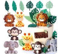 JeVenis décoration de gâteau animaux jungle décoration de gâteau animaux garniture de gâteau animaux de la jungle cake topper anniversaire décoration