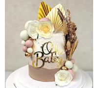 JeVenis décoration de gâteau de fête de bébé boho oh baby cake topper couvre gâteau pour la révélation du gender reveal