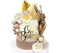 JeVenis décoration de gâteau de fête de bébé boho oh baby cake topper couvre gâteau pour la révélation du gender reveal