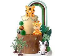 JeVenis décoration de gâteau de fête de bébé safari décoration de gâteau animaux safari décoration de gâteau un sauvage décor de gâteau deux sauvages décor de gâteau singe girafe