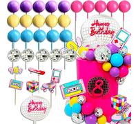 JeVenis décoration de gâteau disco décoration de gâteau d'anniversaire pour femme décoration disco party