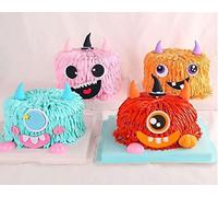 JeVenis Décoration de gâteau en forme de petit monstre - Décoration de gâteau monstre - Fournitures de fête d'anniversaire monstre