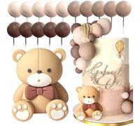 JeVenis décoration de gâteau ours brun décoration de gâteau de shower de bébé ours décor de gâteau d'anniversaire pour la douche de bébé