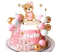 JeVenis décoration de gâteau ours rose décoration de gâteau de shower de