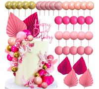 JeVenis décoration pink balls décoration de gâteau disco décoration de gâteau d'anniversaire pour femme disco ball decoration