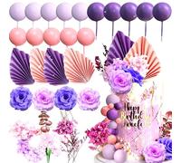Jevenis décorations de gâteaux violets décoration de gâteaux à la rose décoration de gâteaux à la fleur de rose violette décoration de gâteaux à la feuille de palmier décoration de gâteaux de mariage