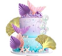 JeVenis decorations gateau sirene sous la mer queue de sirene coquillage accessoires fete sirenes