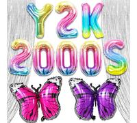 JeVenis Décorations Y2k en Forme de Papillon - Fournitures de Fête pour le Début des Années 2000 - Ballons d'Anniversaire pour Adolescents