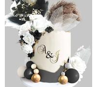 JeVenis dessus de gâteau noir et or décorations pour gâteaux boho décorations florales pour gâteaux décorations florales pour gâteaux décor de gâteau fleuri pour mariage babyshower fête d'anniversaire