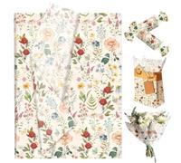 JeVenis feuilles papier cadeau fleurs champêtres motifs floraux | JeVenix 50 feuilles papier cadeau fleurs champêtres motifs floraux pour naissance anniversaire mariage cérémonie noces