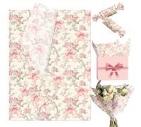 JeVenis feuilles papier cadeau rose décoratif avec motif de rubans pour