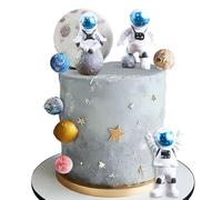 JeVenis Fournitures de Fête de L'espace Extra Atmosphérique Décoration de Gâteau de Galaxie Décoration de Gâteau de L'espace Extra Atmosphérique Décoration de Ggâteau de Planète D'astronaute