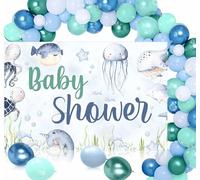 JeVenis guirlande de ballons de bienvenue pour bébé décorations pour la fête de bébé sous la mer bannière babyshower animaux marins créatures de la mer décorations de fête pour les sirènes