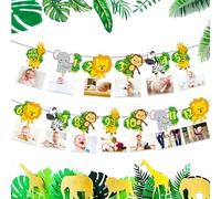 JeVenis Jungle Gold Bannière de photo mensuelle Wild One Bannière de photo mensuelle Safari Première bannière d'anniversaire
