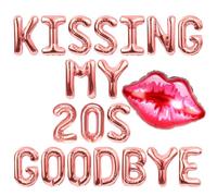 JeVenis kissing my 20s goodbye décorations bannière kissing my 20s goodbye ballons de baudruche ballon 30ème anniversaire ballon dirty 30
