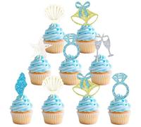 JeVenis Lot de 24 décorations de cupcakes « Last Toast on the Coast » sur le thème de la plage, des fiançailles, une fête prénuptiale