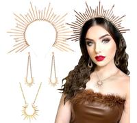 JeVenis Lot de 4 diadèmes baroques avec étoiles dorées - Pour cosplay, mariage, festival