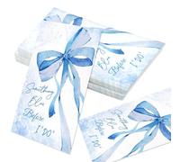 JeVenis Lot de 40 serviettes de table jetables avec nœud bleu « Something Blue Before I Do » pour enterrement de vie de jeune fille