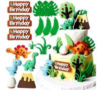 JeVenis luxe décorations pour gâteaux en forme de petits dinosaures dinosaur cupcake topper décorations pour petits dinosaures pour l'anniversaire de bébé fournitures de fête pour la douche de bébé