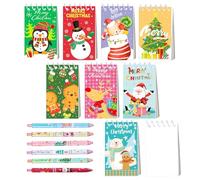 JeVenis Mini blocs-notes de Noël pour stylo à bille de Noël, récompenses de salle de classe, fournitures de bureau pour enfants, cadeaux de Noël, cadeaux de fête de Noël, remplissage de sacs à