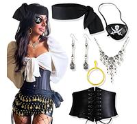 JeVenis Noir déguisement jeune fille femme Chapeau de pirate pour adulte Accessoires de costume