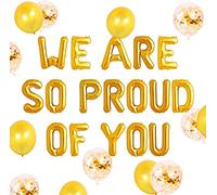 JeVenis Nous sommes si fiers de vous Bannière d'obtention du diplôme de ballon Félicitations Bannière Décorations de fête