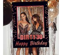 Jevenis Rose Dirty 30 Accessoires de fête d'anniversaire 30e Anniversaire fête Photo Stand Accessoires 30e Anniversaire Cadre Photo Anniversaire Cadre Photo