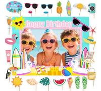 JeVenis Rose fête Piscine Anniversaire photobooth Accessoires Plage éclaboussures décoration été équipements baignade Loisirs Aquatiques célébration Estivale